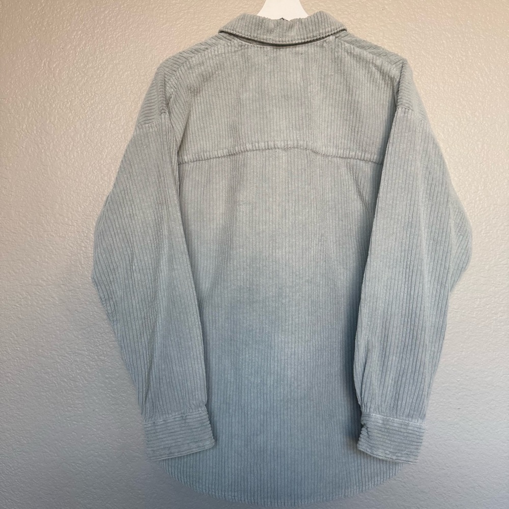 BDG Light Blue Cotton Corduroy Button Up Shirt - Picture 5 of 8